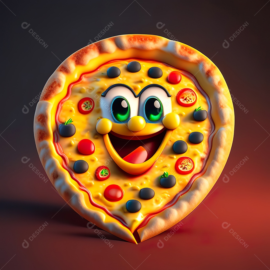 Emoji de pizza altamente detalhado com renderização