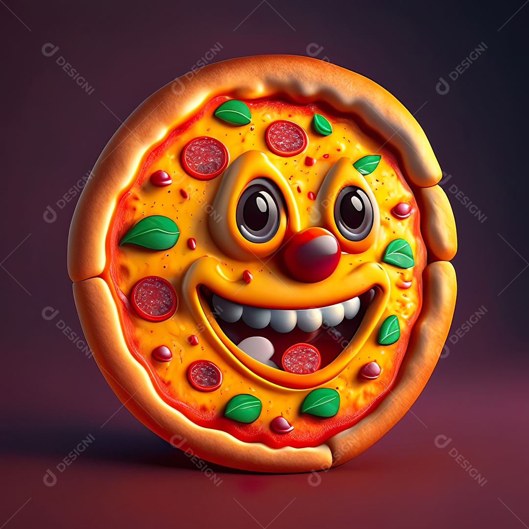 Emoji de pizza altamente detalhado com renderização