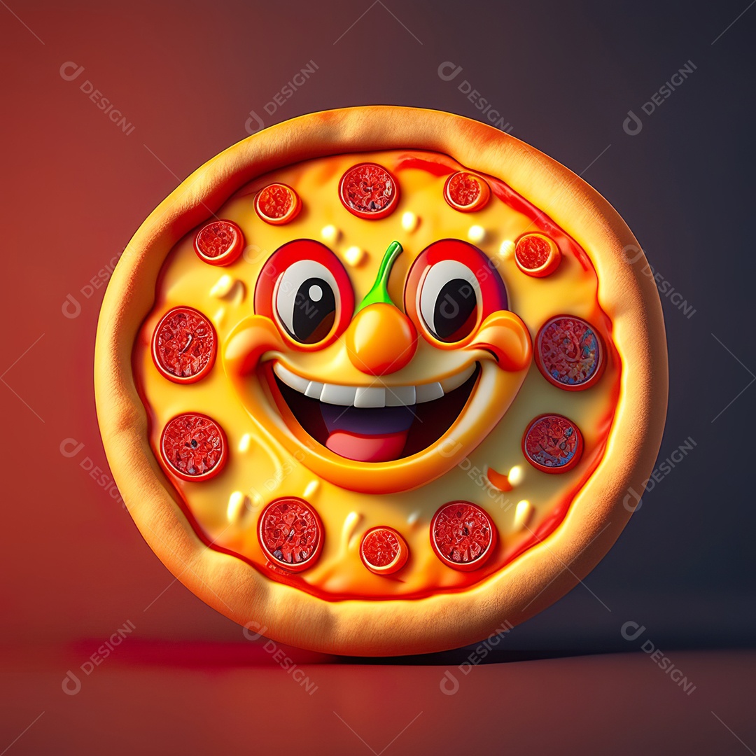 Emoji de pizza altamente detalhado com renderização