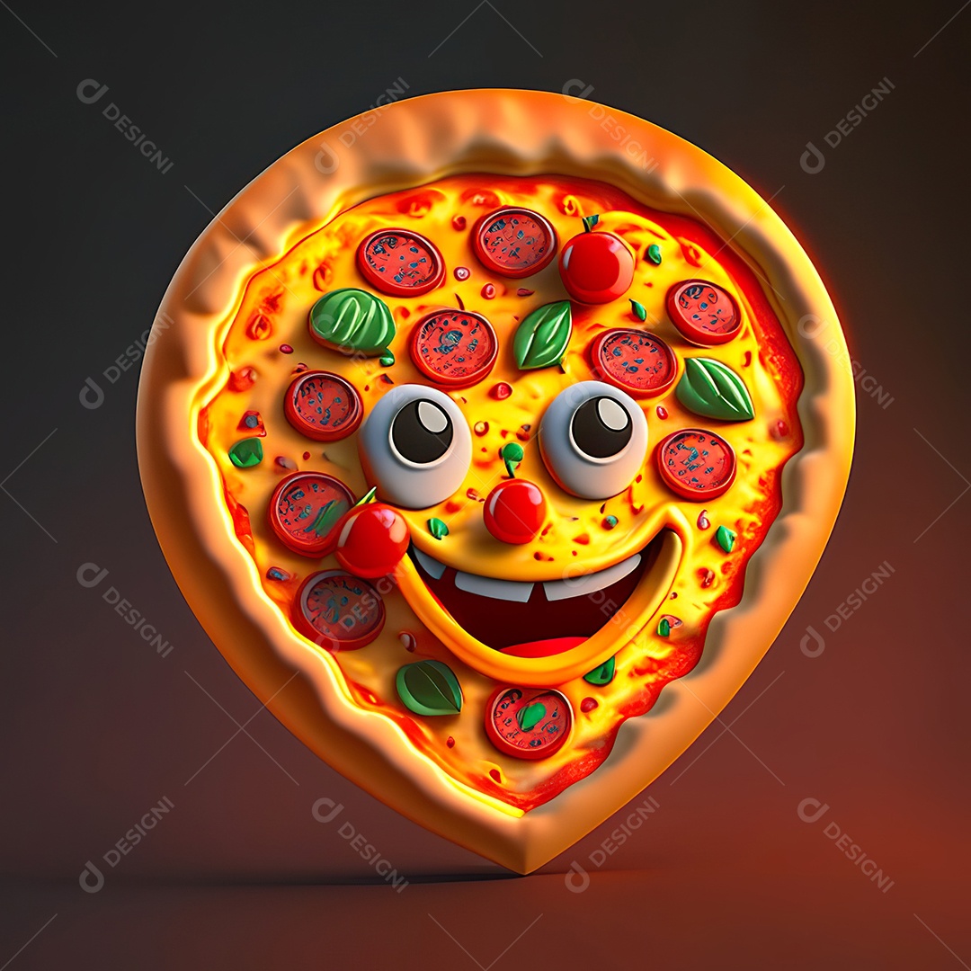 Emoji de pizza altamente detalhado com renderização