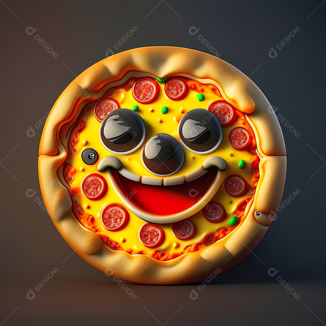 Emoji de pizza altamente detalhado com renderização