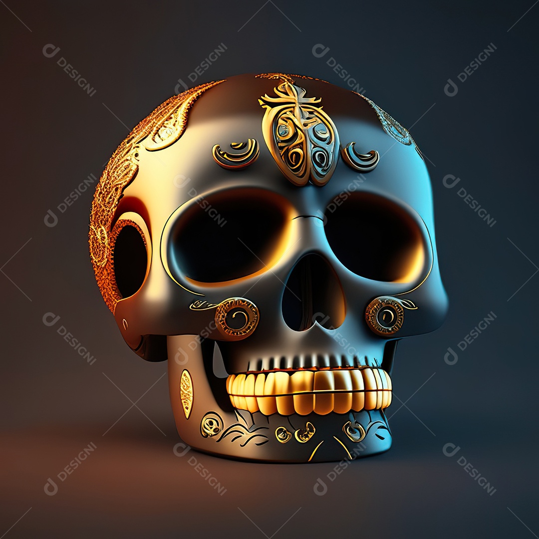 Crânio engraçado emoji altamente detalhado