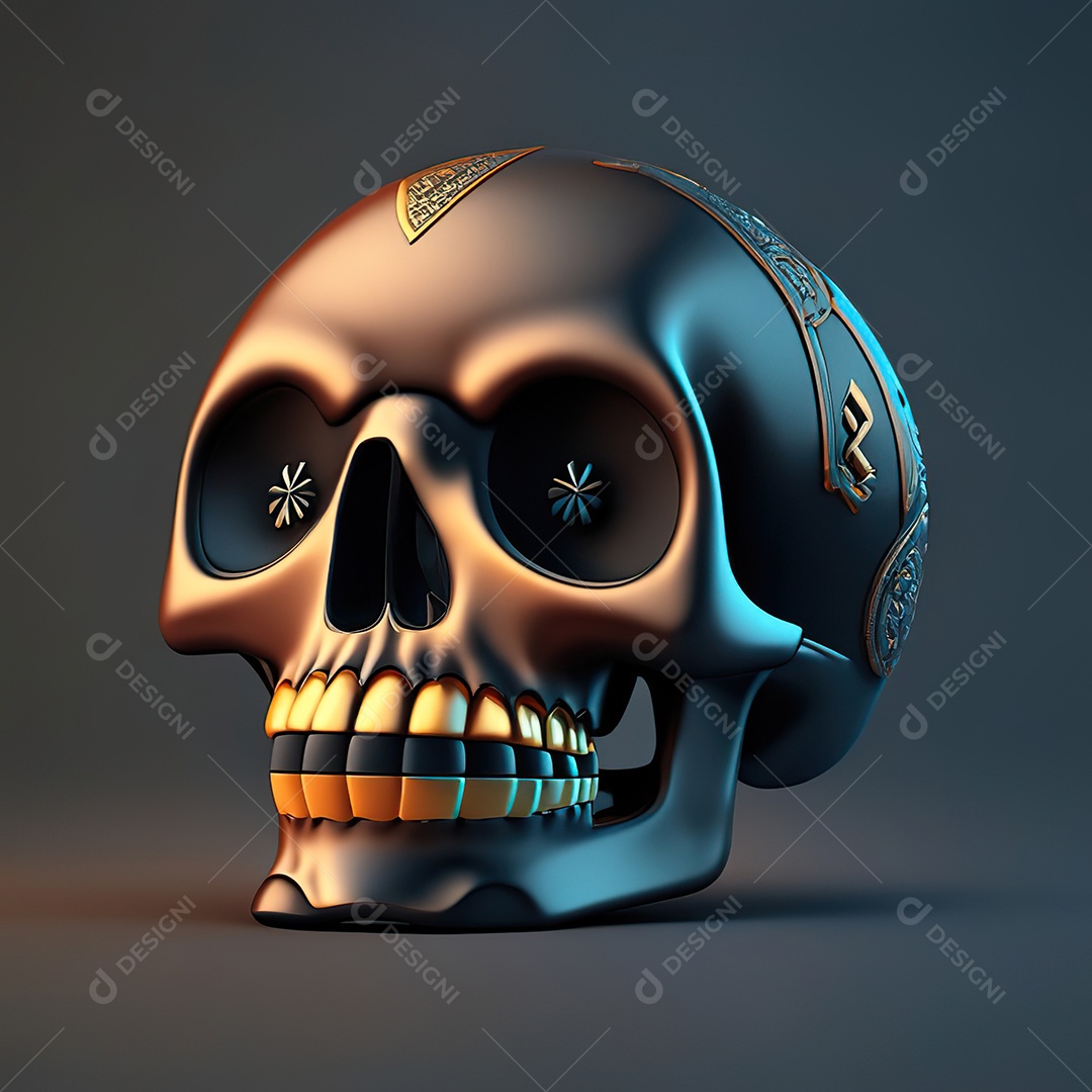 Crânio engraçado emoji altamente detalhado