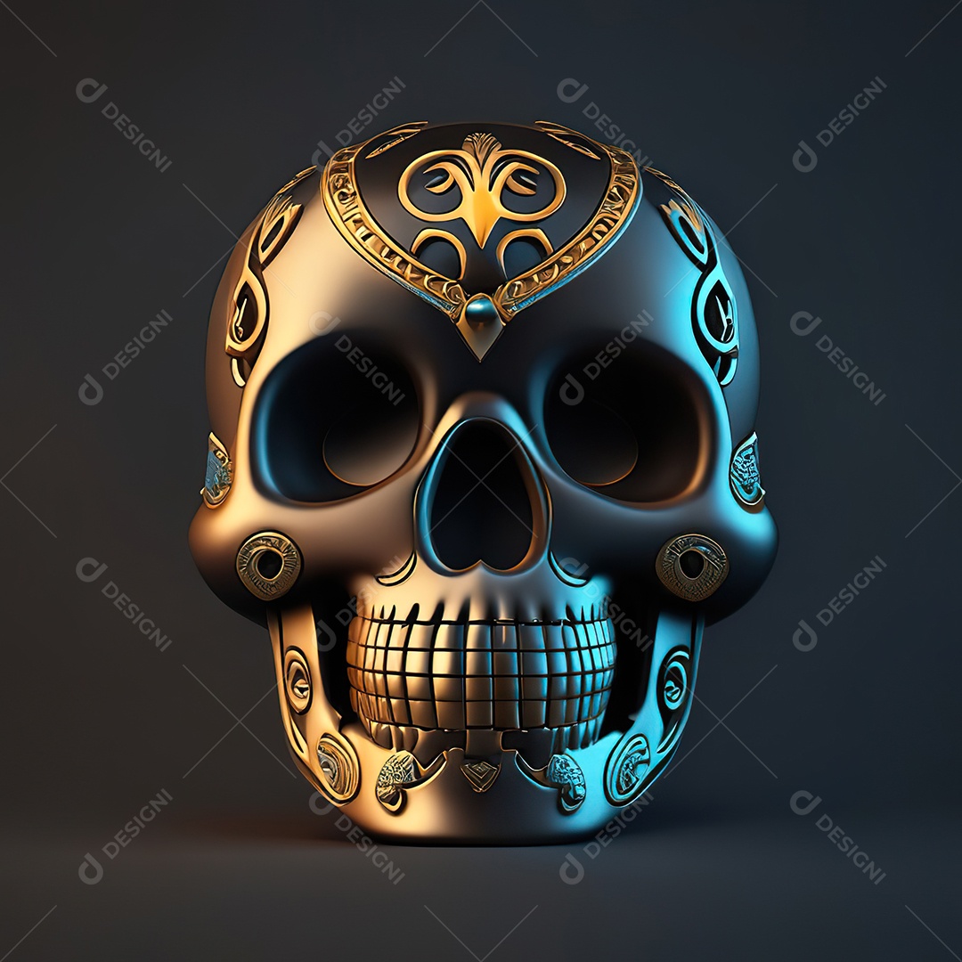 Crânio engraçado emoji altamente detalhado