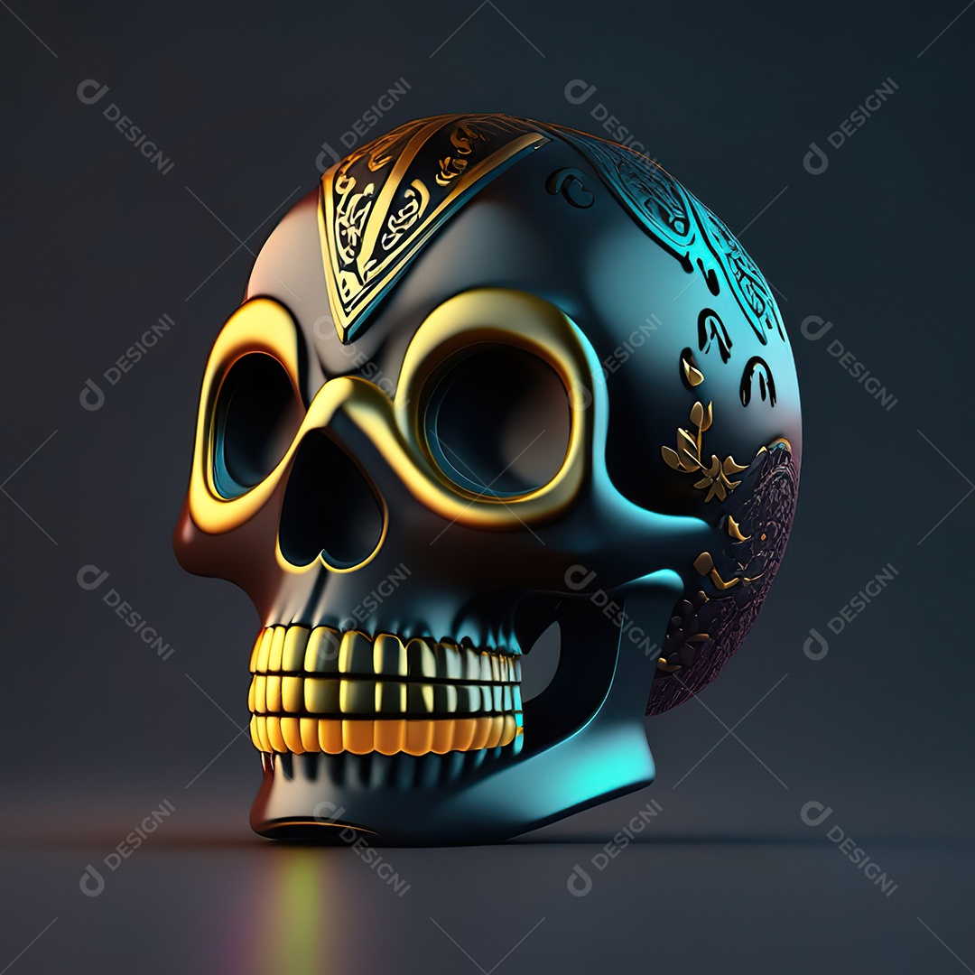 Crânio engraçado emoji altamente detalhado