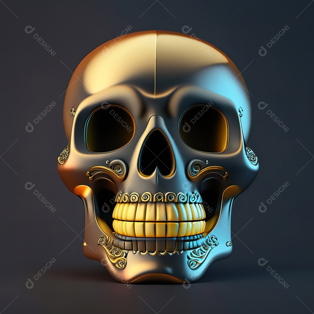 Crânio engraçado emoji altamente detalhado