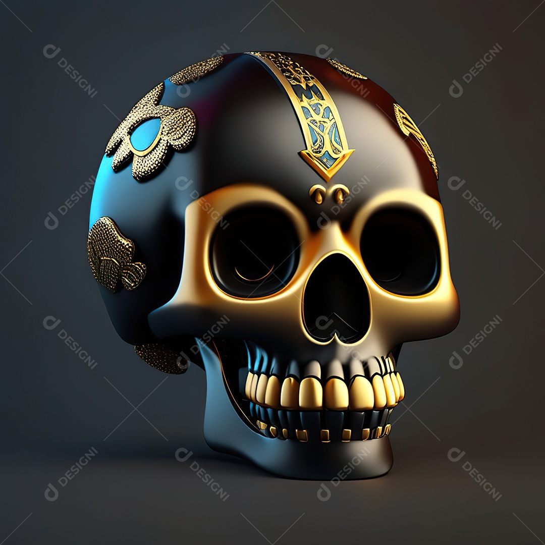 Crânio engraçado emoji altamente detalhado