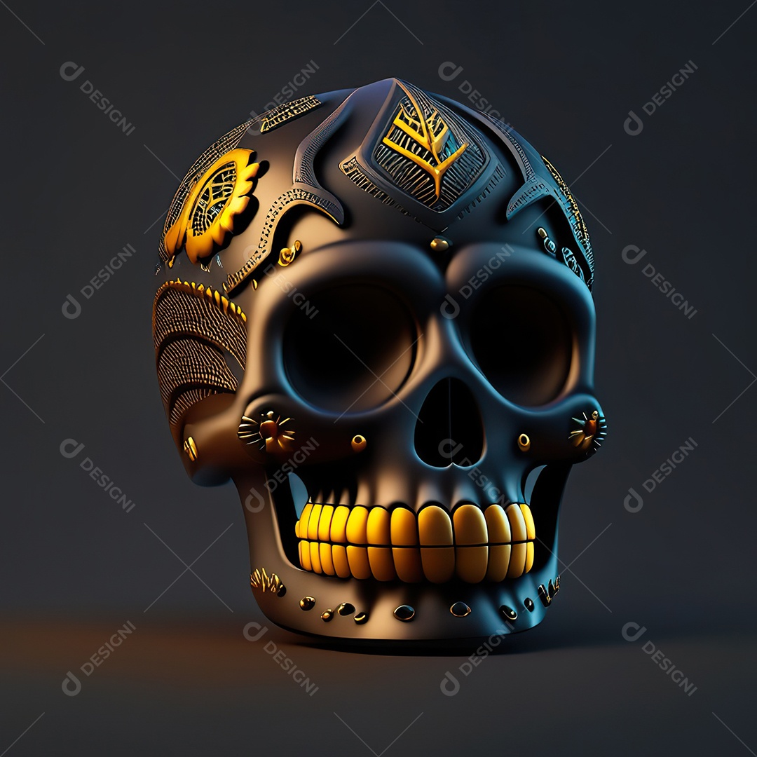 Crânio engraçado emoji altamente detalhado