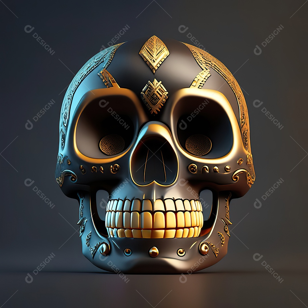 Crânio engraçado emoji altamente detalhado