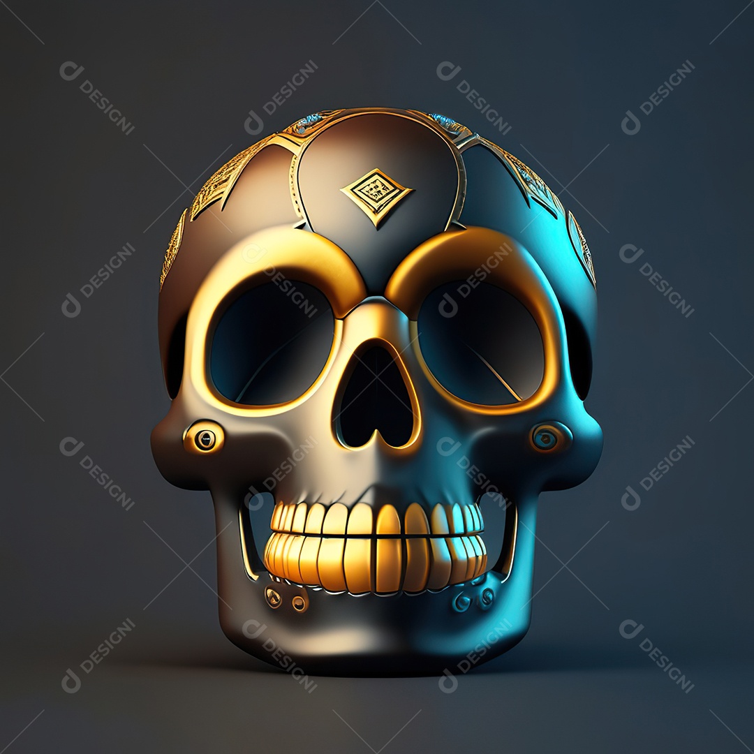 Crânio engraçado emoji altamente detalhado