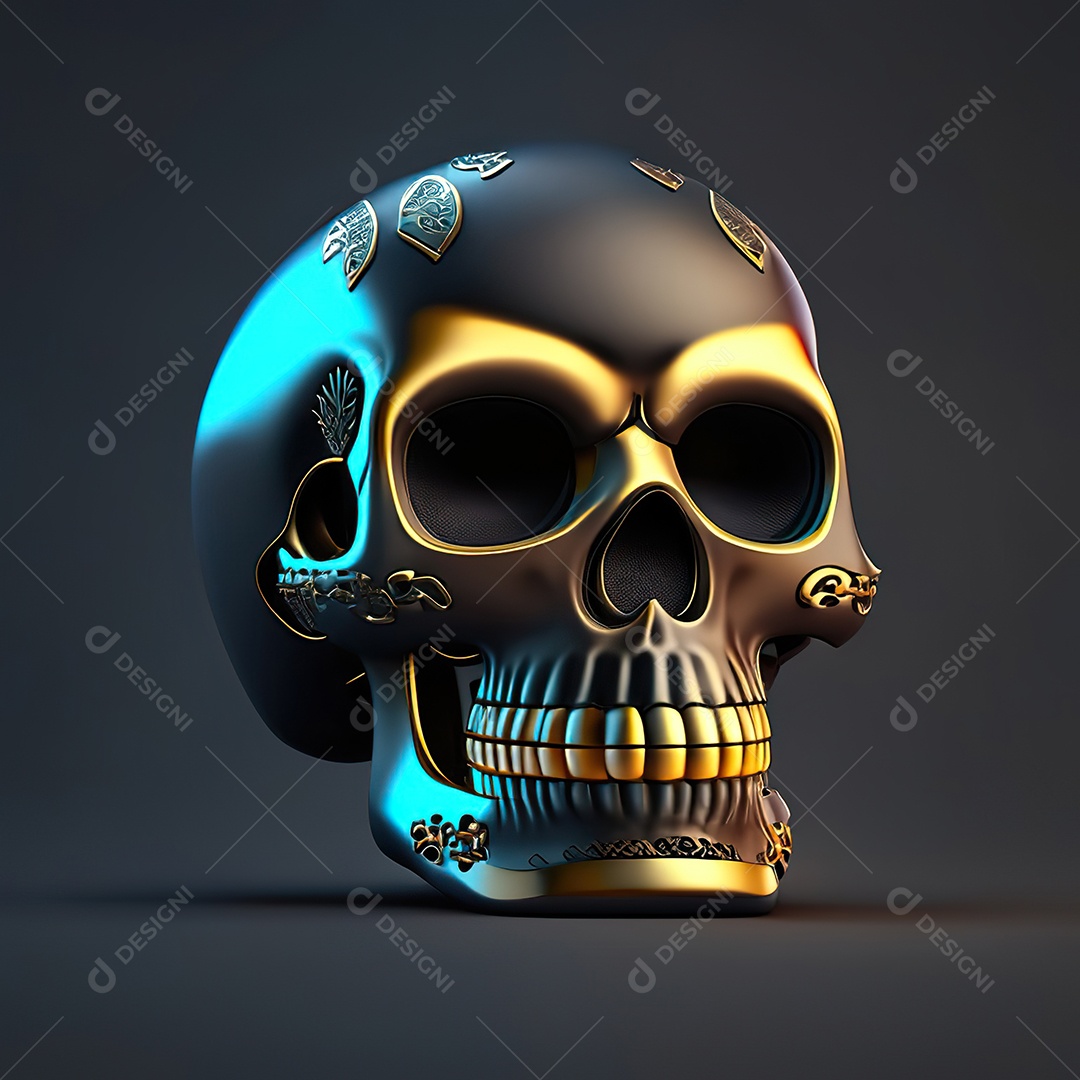 Crânio engraçado emoji altamente detalhado