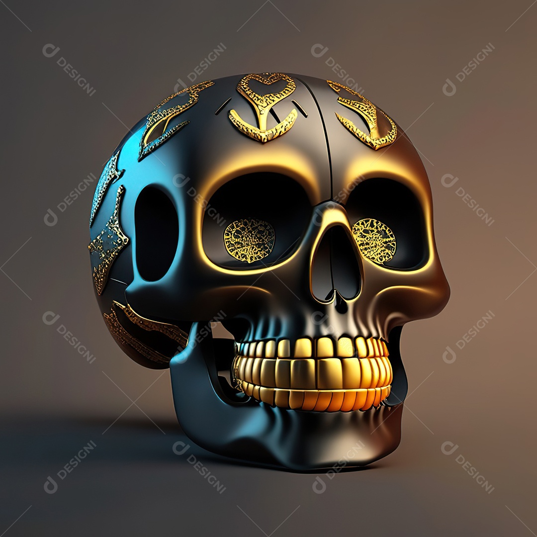 Crânio engraçado emoji altamente detalhado