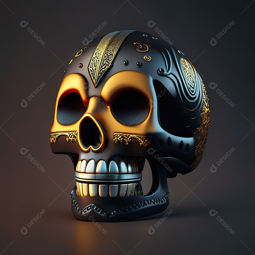 Crânio engraçado emoji altamente detalhado