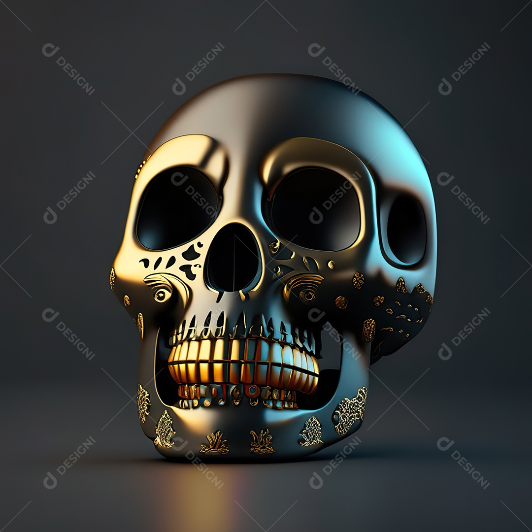 Crânio engraçado emoji altamente detalhado