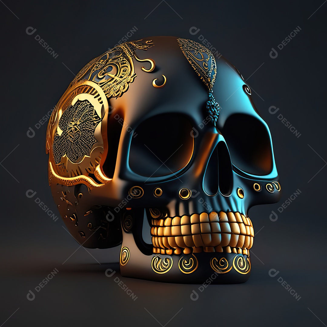 Crânio engraçado emoji altamente detalhado