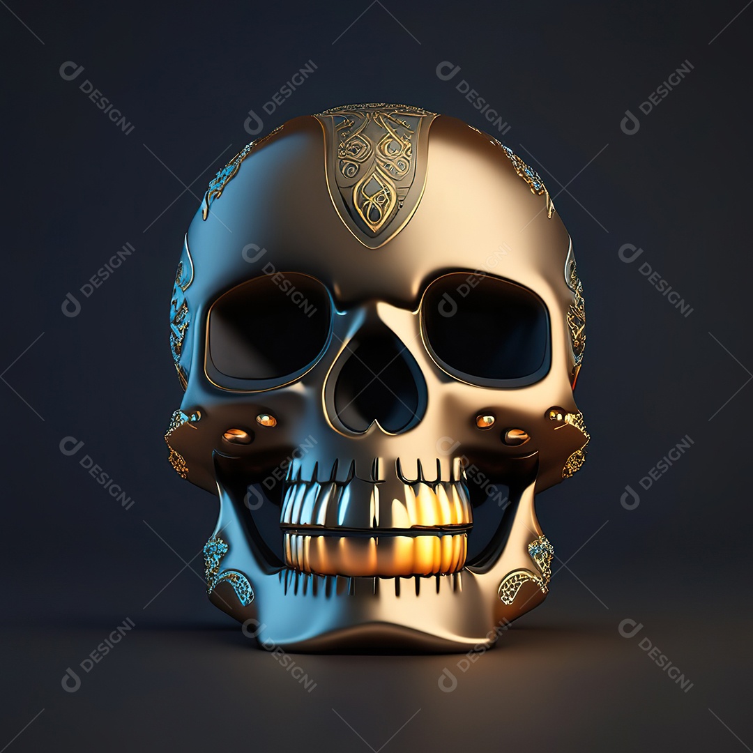 Crânio engraçado emoji altamente detalhado