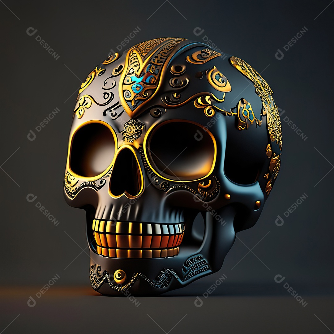 Crânio engraçado emoji altamente detalhado