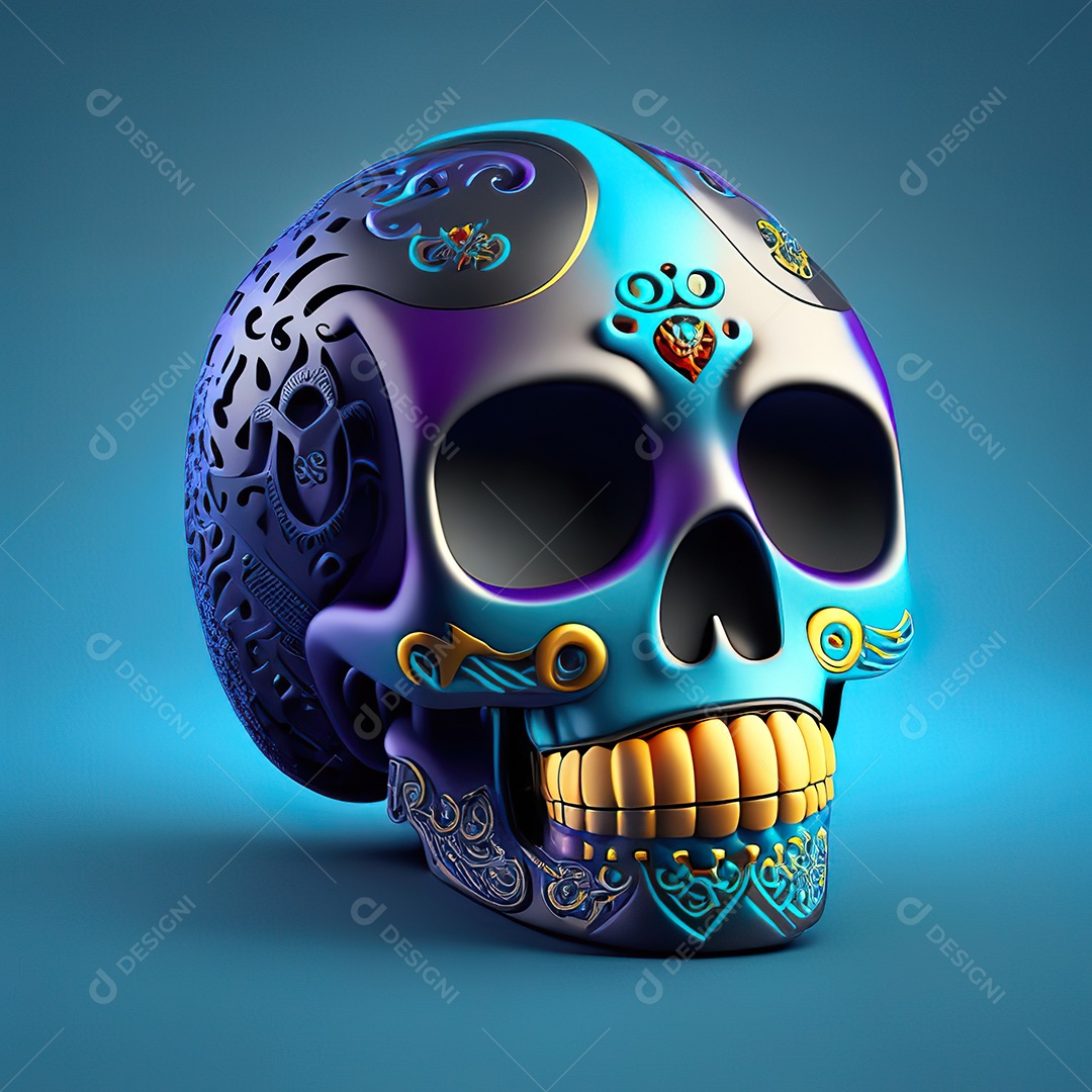Crânio engraçado emoji altamente detalhado 8k octanagem