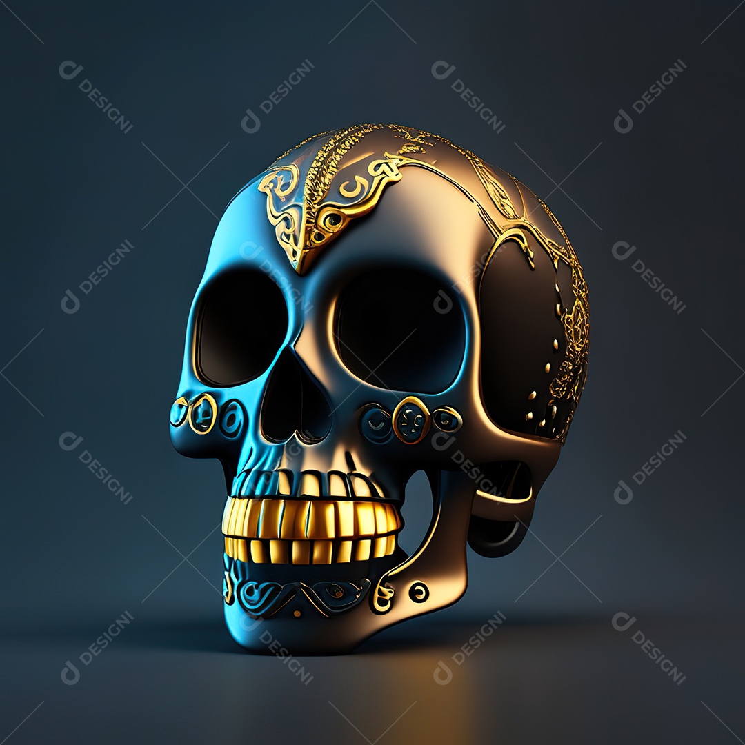 Crânio engraçado emoji altamente detalhado 8k octanagem