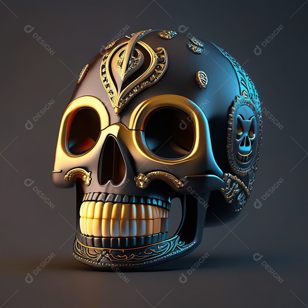 Crânio engraçado emoji altamente detalhado 8k octanagem