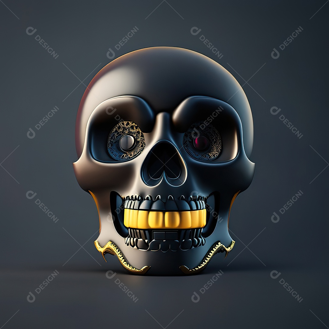 Crânio engraçado emoji altamente detalhado 8k octanagem