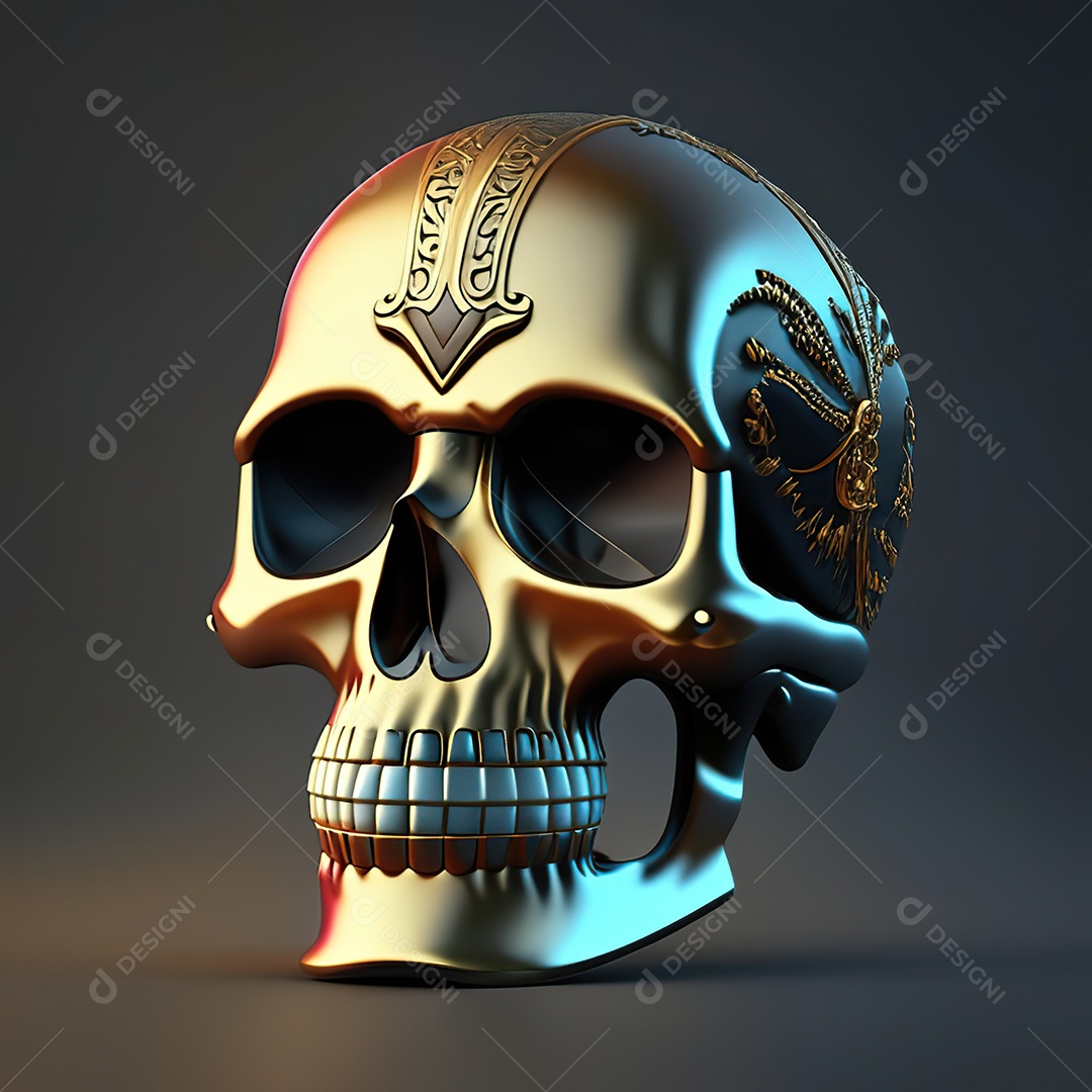 Crânio engraçado emoji altamente detalhado 8k octanagem