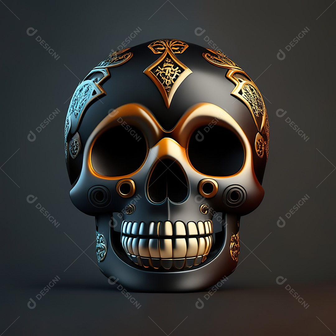 Crânio engraçado emoji altamente detalhado 8k octanagem