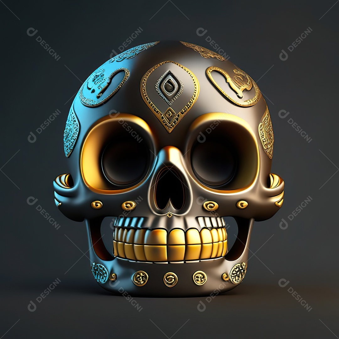 Crânio engraçado emoji altamente detalhado 8k octanagem