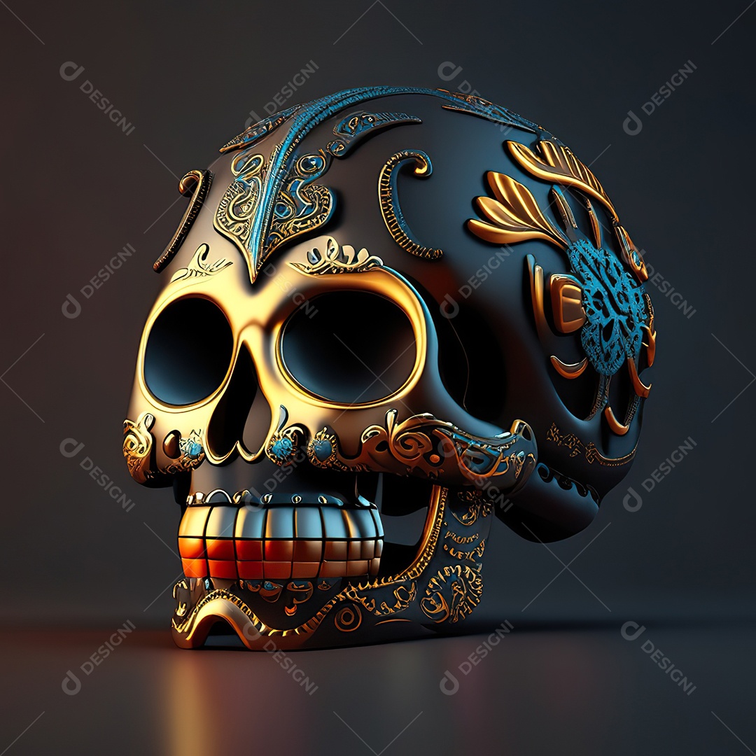 Crânio engraçado emoji altamente detalhado 8k octanagem