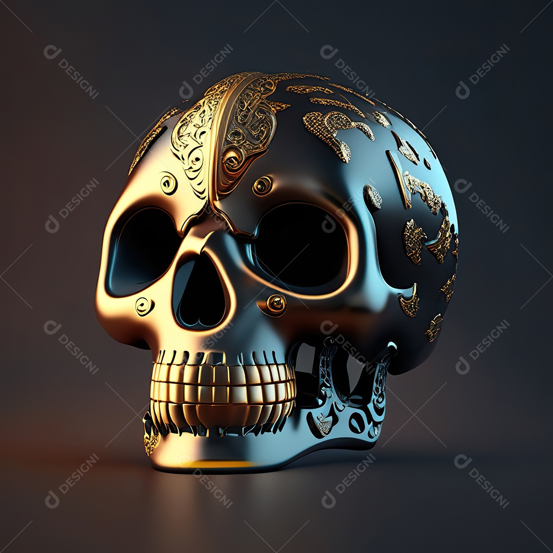 Crânio engraçado emoji altamente detalhado 8k octanagem