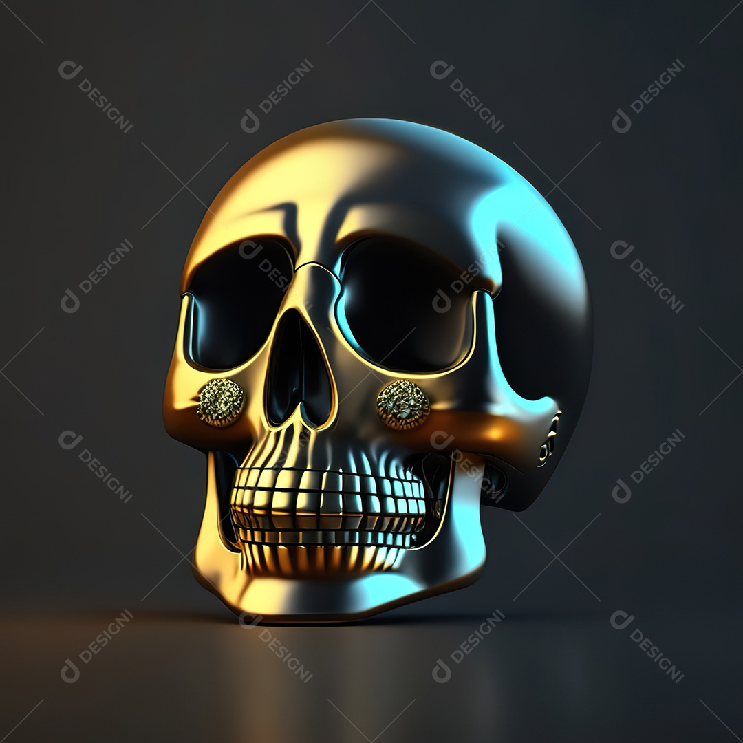 Crânio engraçado emoji altamente detalhado 8k octanagem