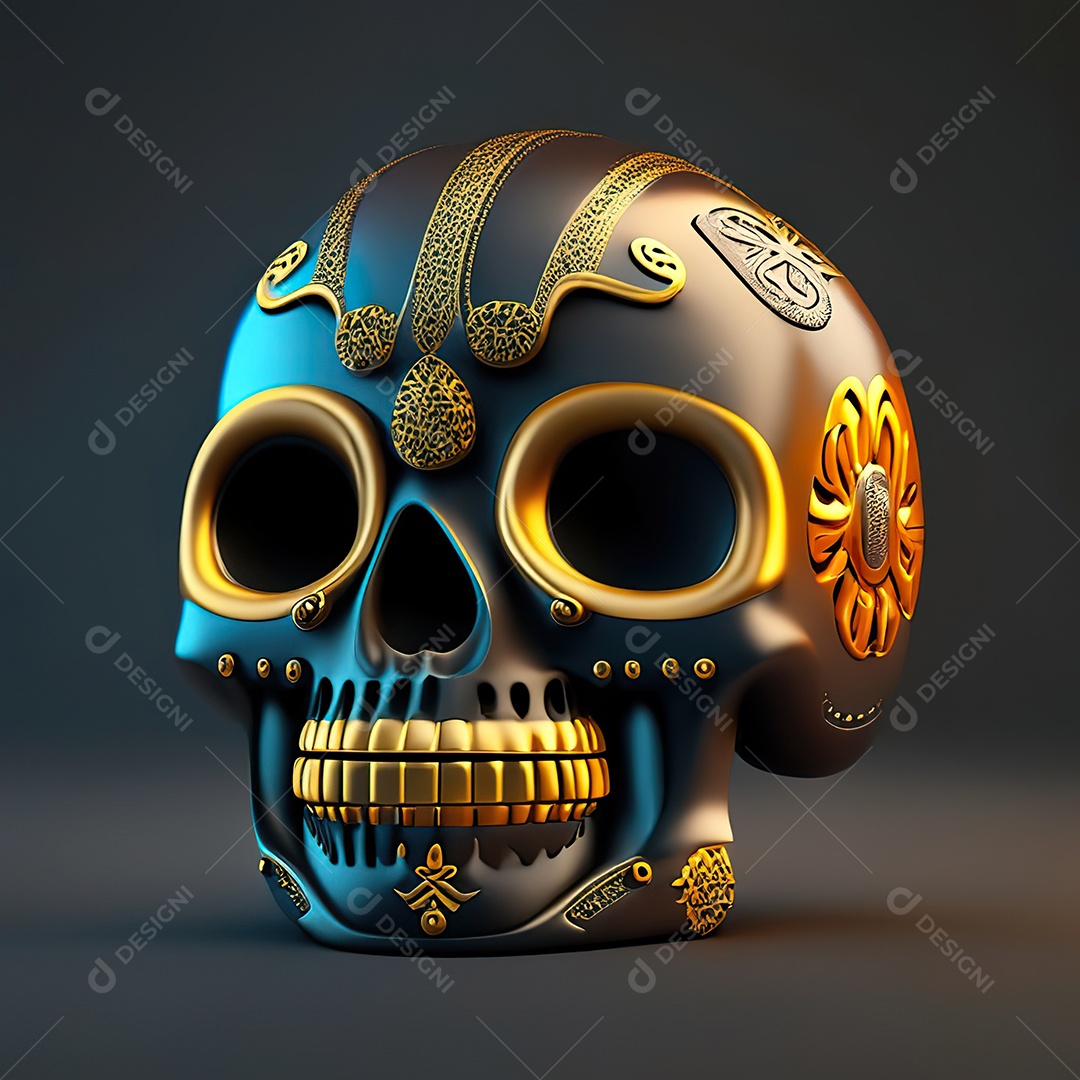 Crânio engraçado emoji altamente detalhado 8k octanagem