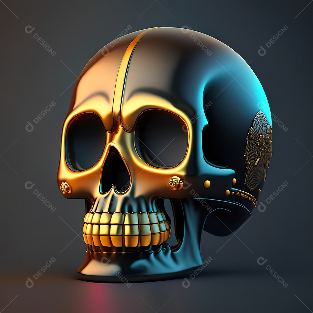 Crânio engraçado emoji altamente detalhado 8k octanagem