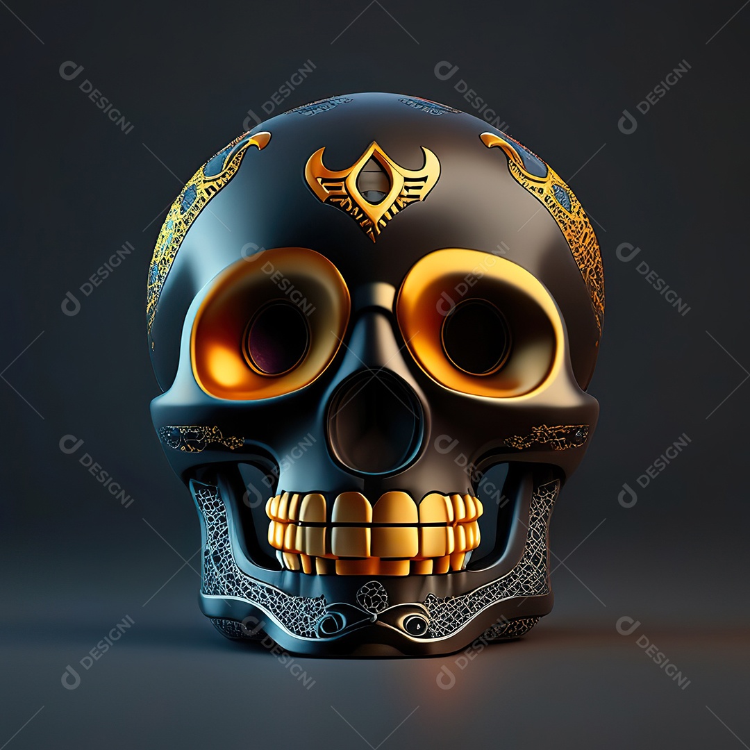 Crânio engraçado emoji altamente detalhado 8k octanagem