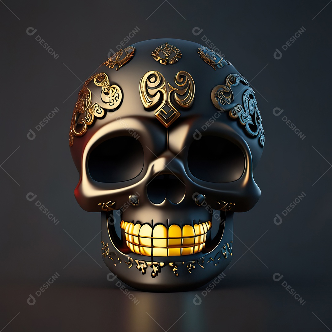 Crânio engraçado emoji altamente detalhado 8k octanagem