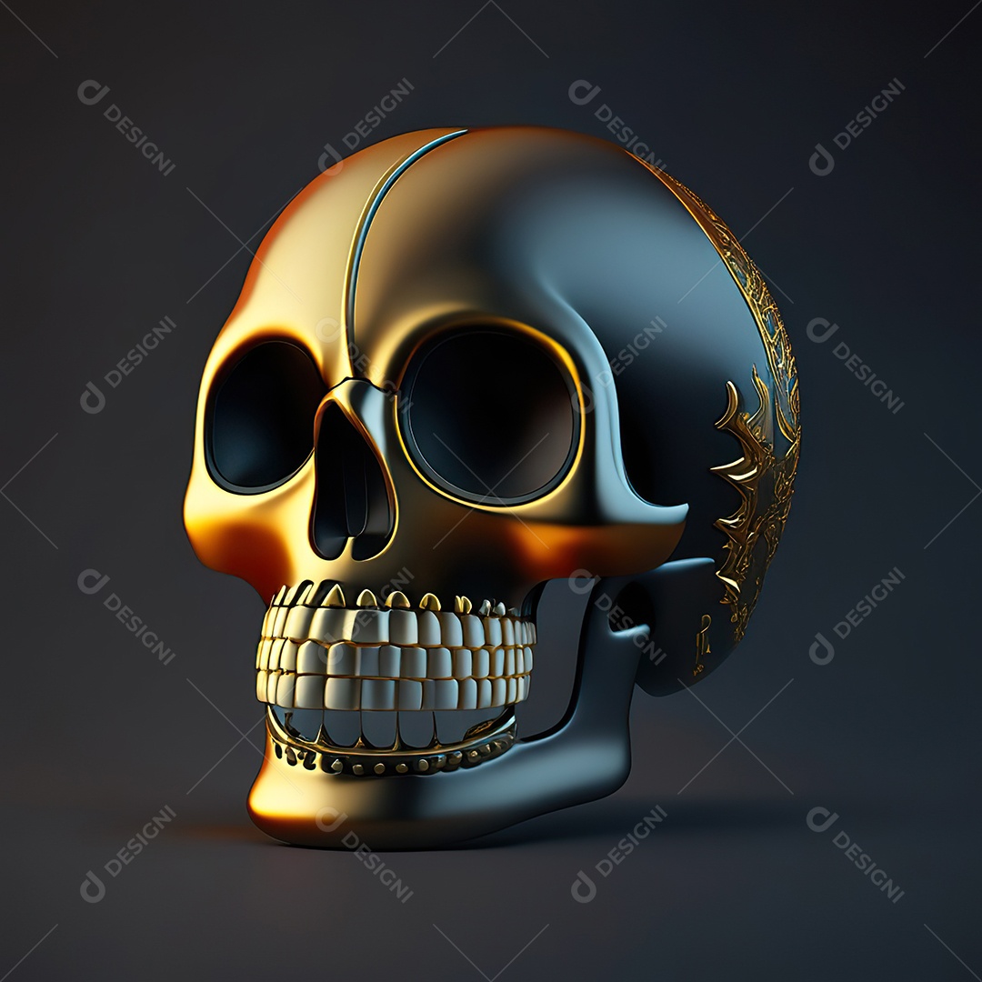 Crânio engraçado emoji altamente detalhado 8k octanagem