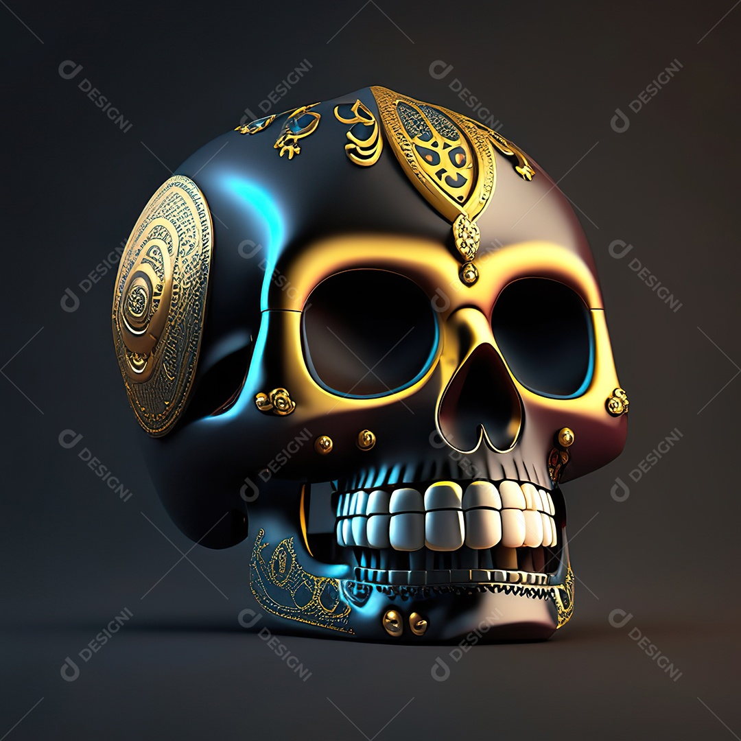 Crânio engraçado emoji altamente detalhado 8k octanagem