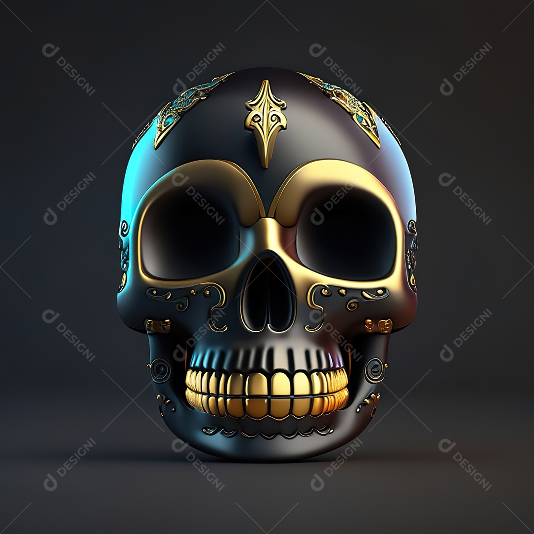 Crânio engraçado emoji altamente detalhado 8k octanagem