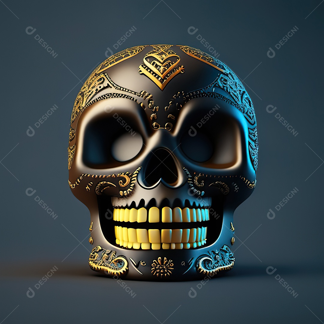 Crânio engraçado emoji altamente detalhado 8k octanagem