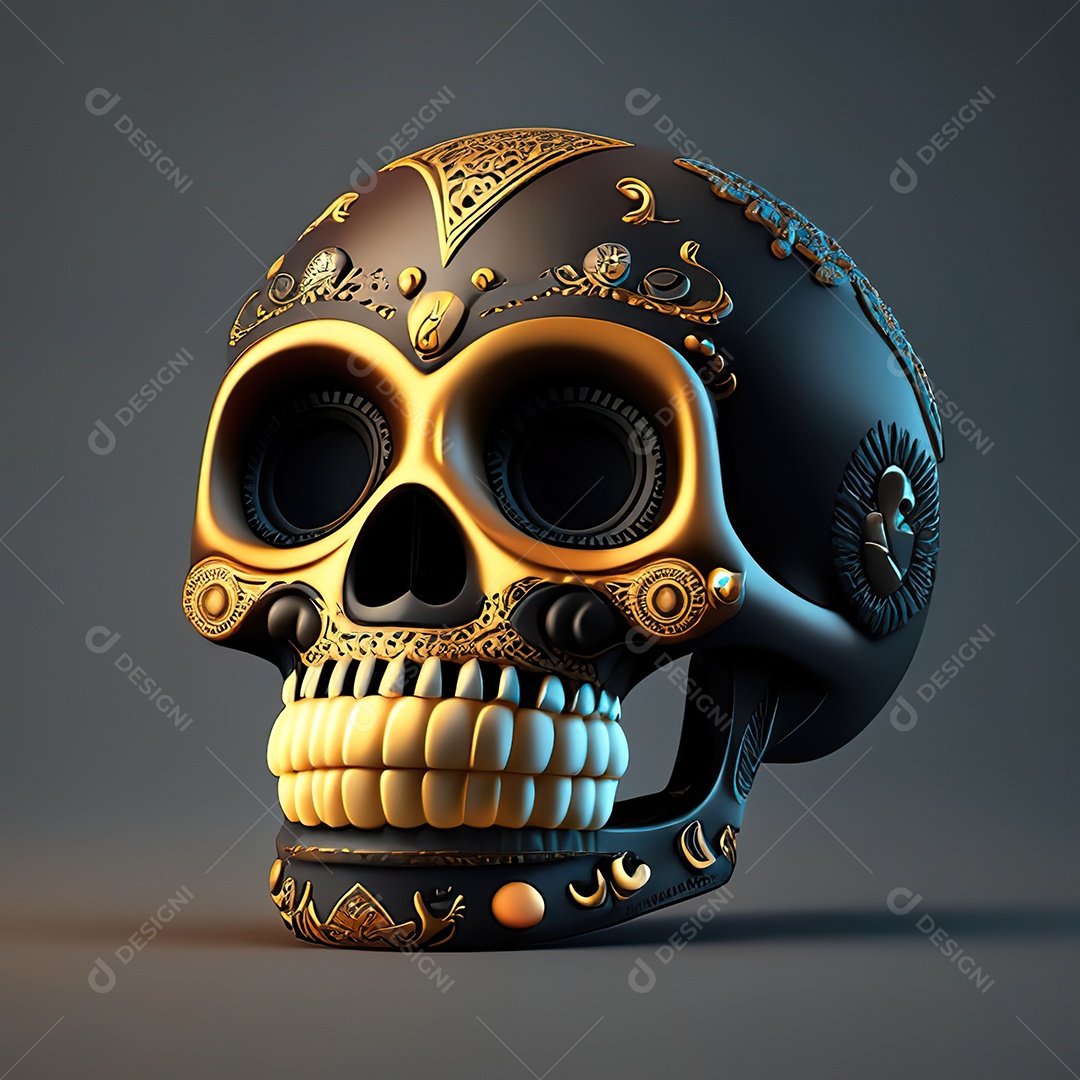 Crânio engraçado emoji altamente detalhado 8k octanagem