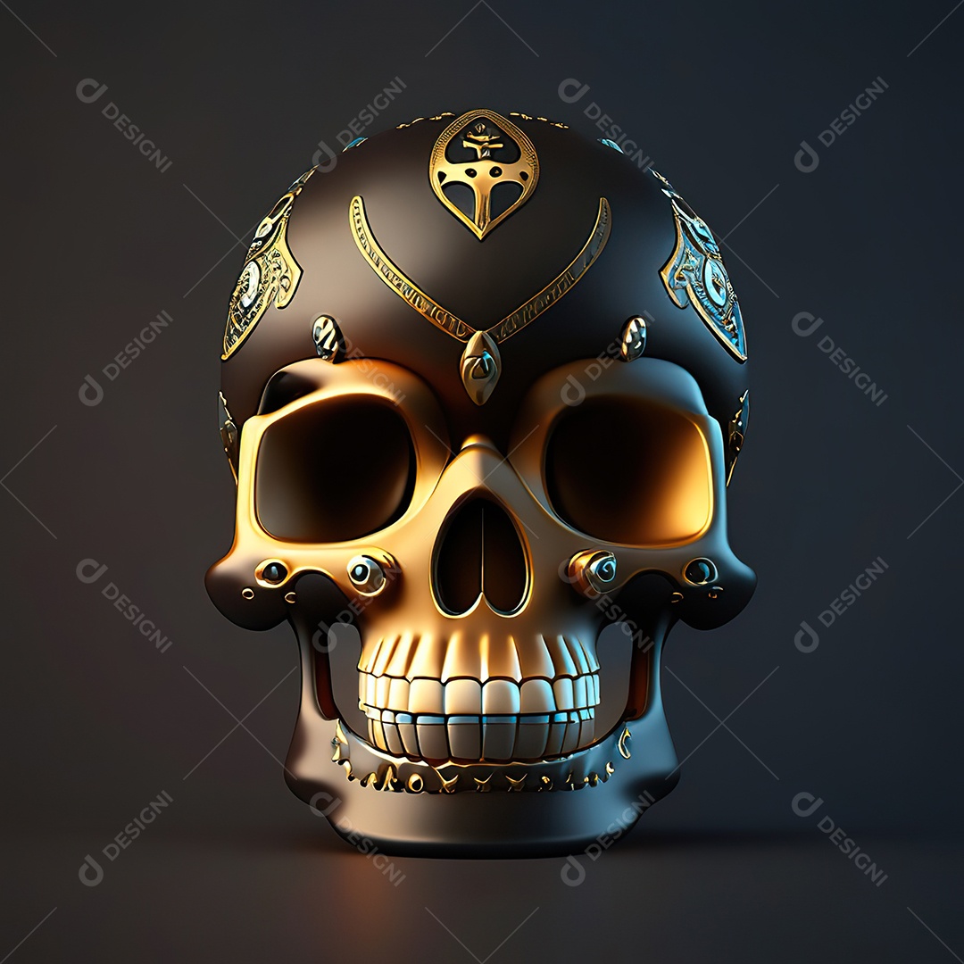 Crânio engraçado emoji altamente detalhado 8k octanagem