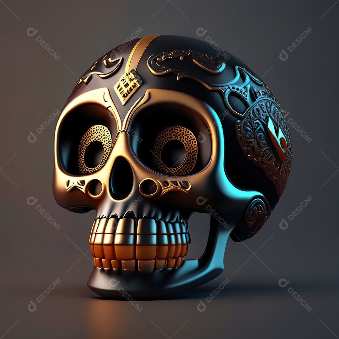 Crânio engraçado emoji altamente detalhado 8k octanagem