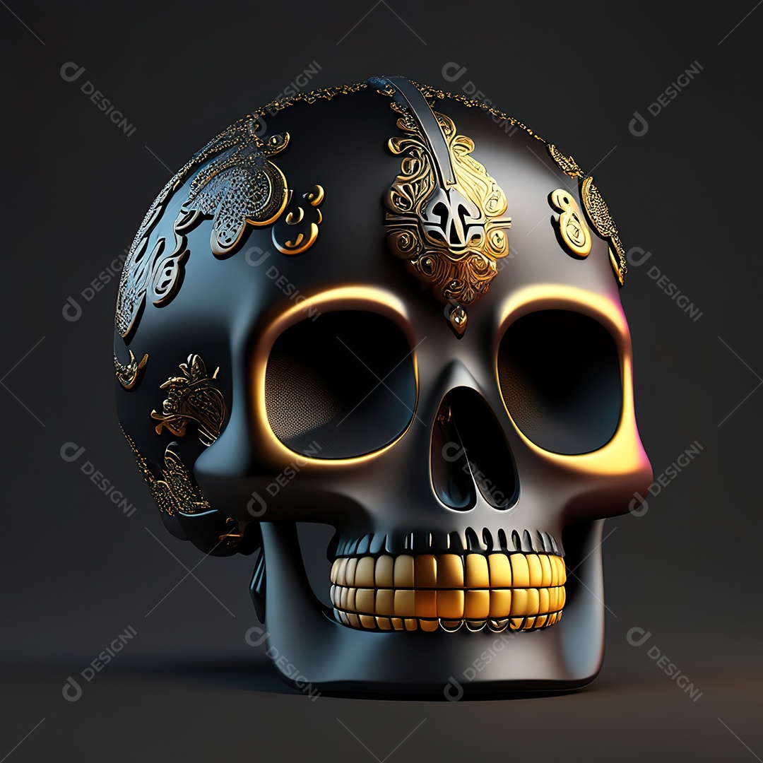 Crânio engraçado emoji altamente detalhado 8k octanagem