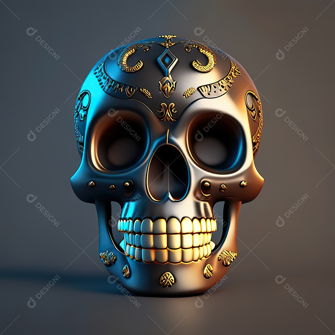 Crânio engraçado emoji altamente detalhado 8k octanagem