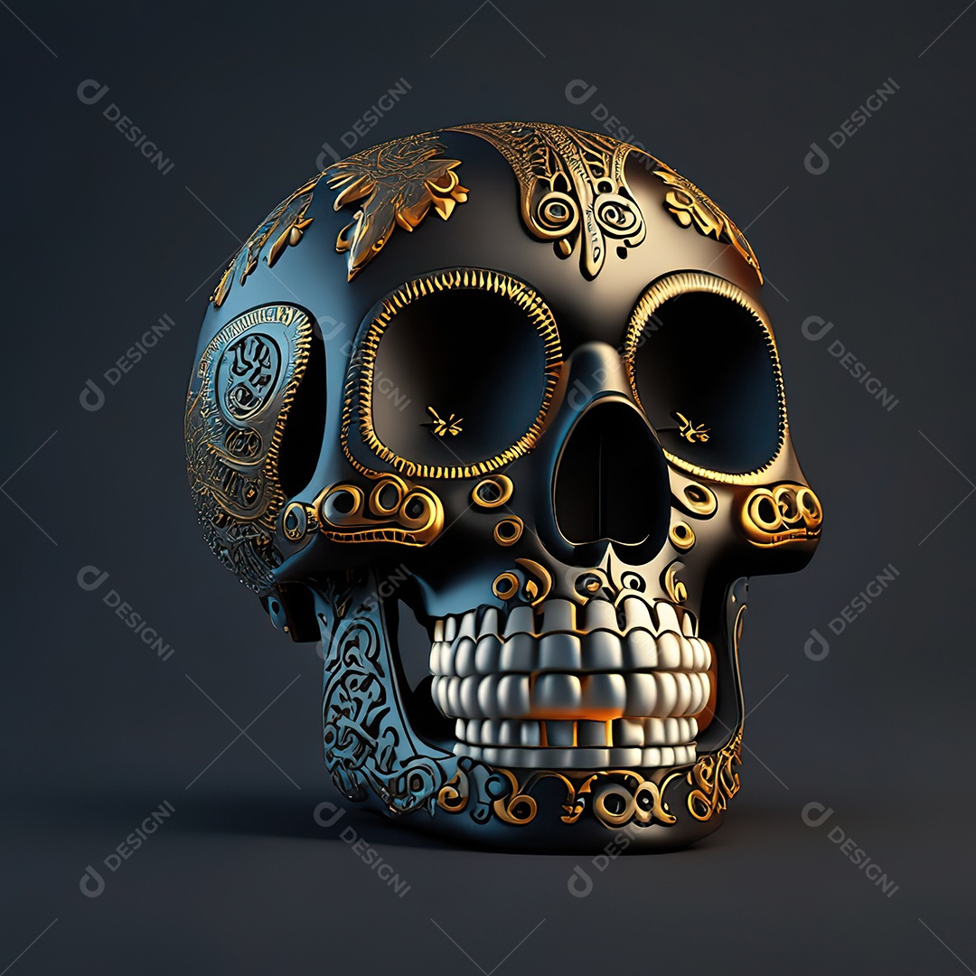 Crânio engraçado emoji altamente detalhado 8k octanagem