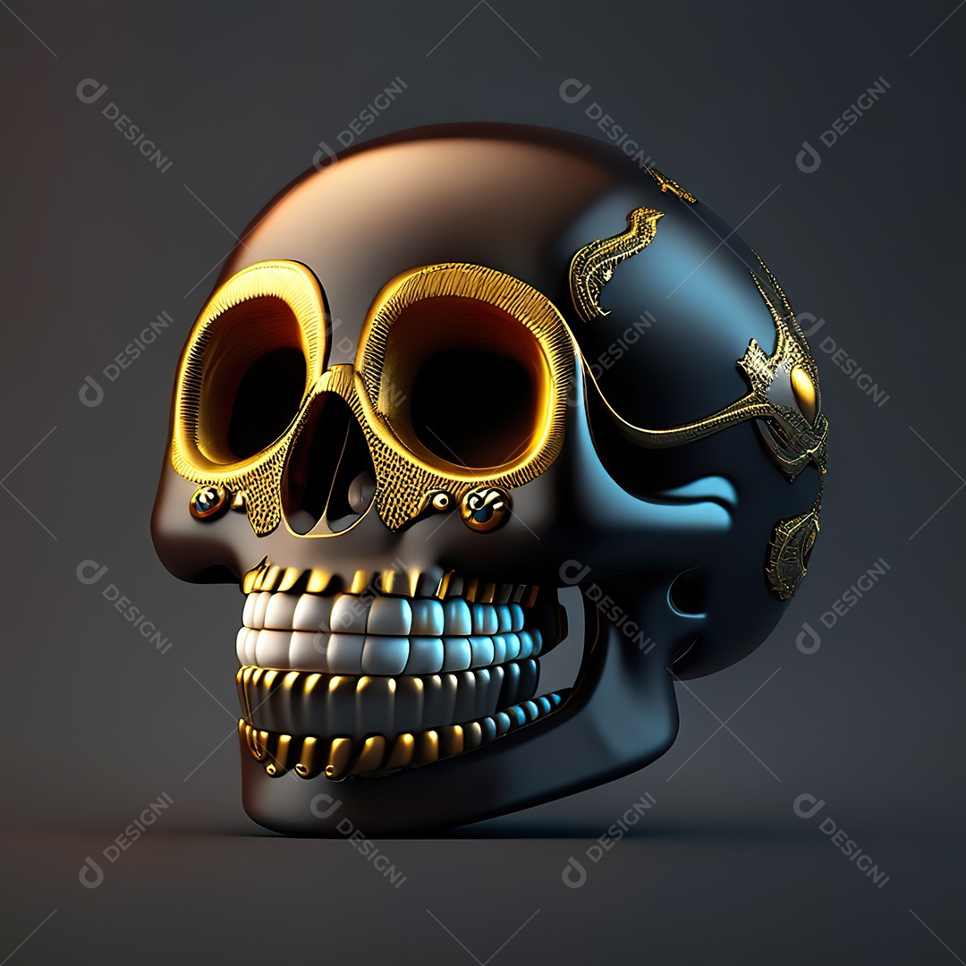 Crânio engraçado emoji altamente detalhado 8k octanagem