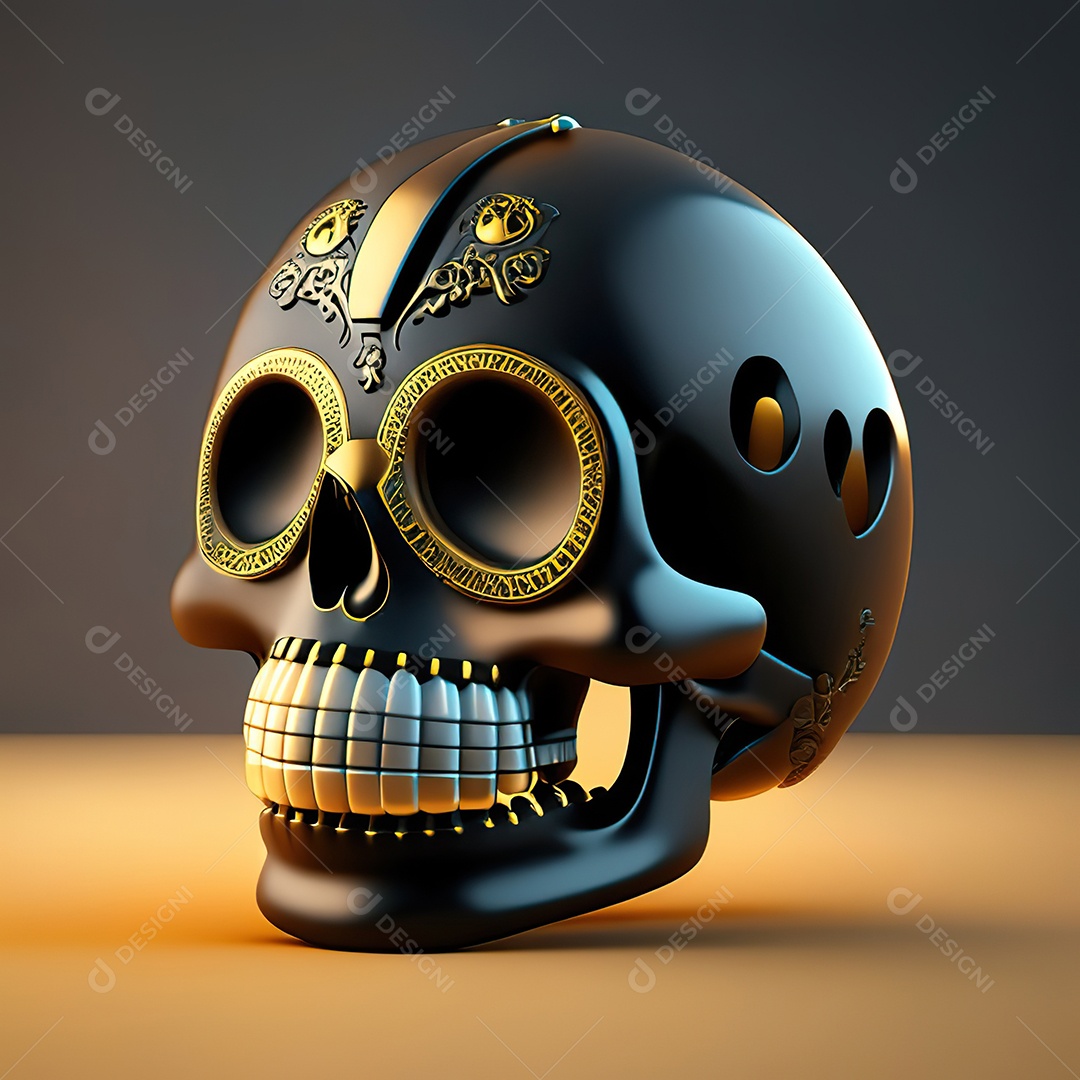 Crânio engraçado emoji altamente detalhado 8k octanagem