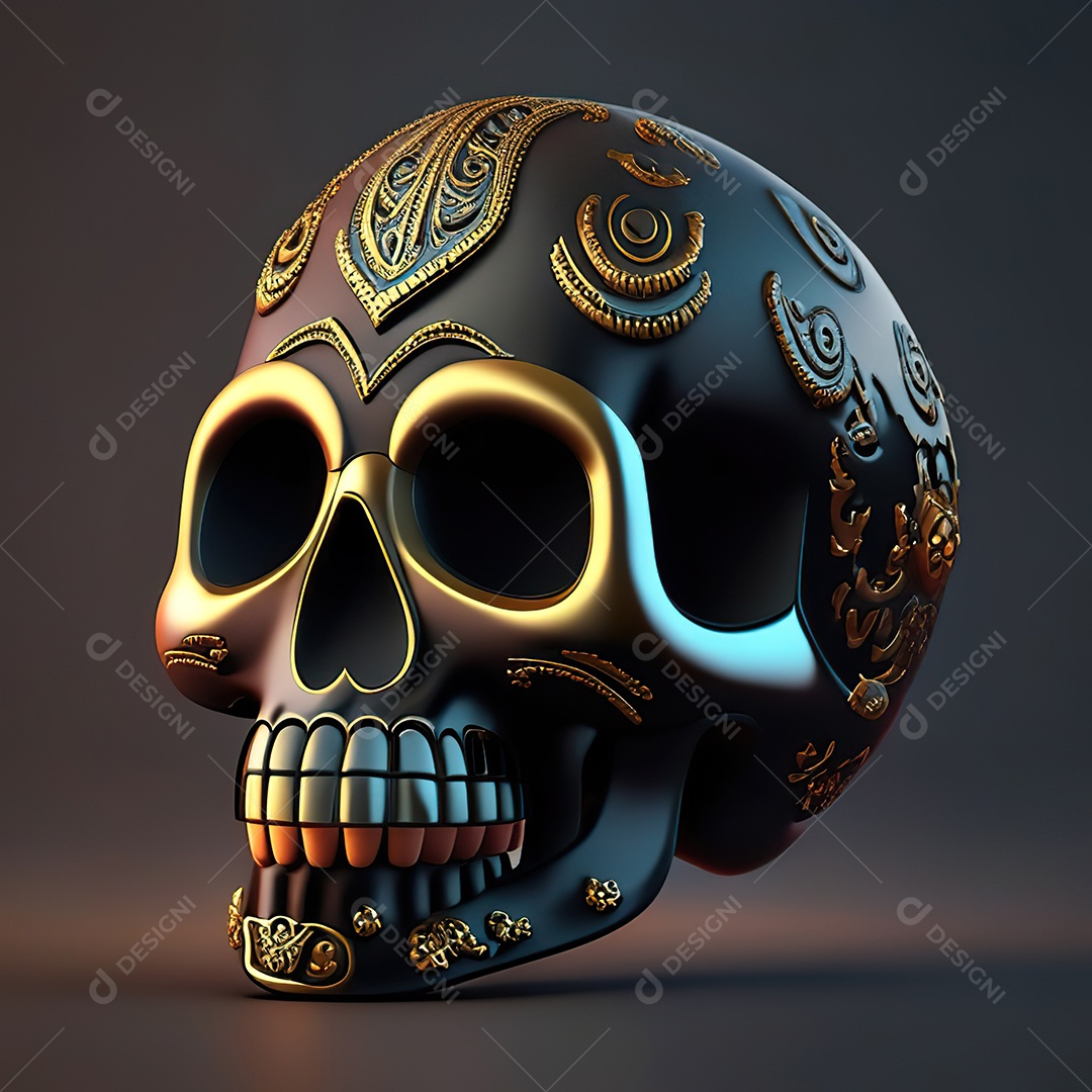 Crânio engraçado emoji altamente detalhado 8k octanagem