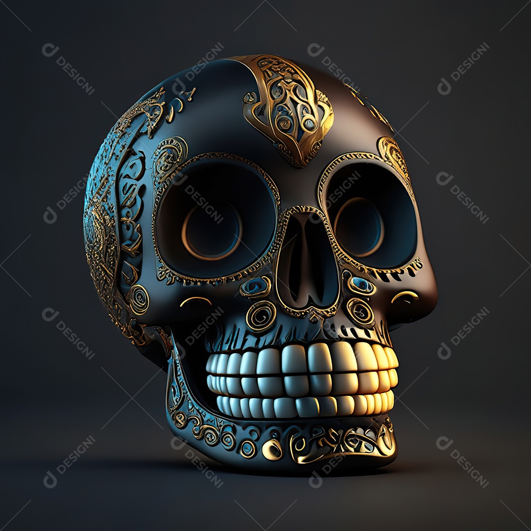 Crânio engraçado emoji altamente detalhado 8k octanagem