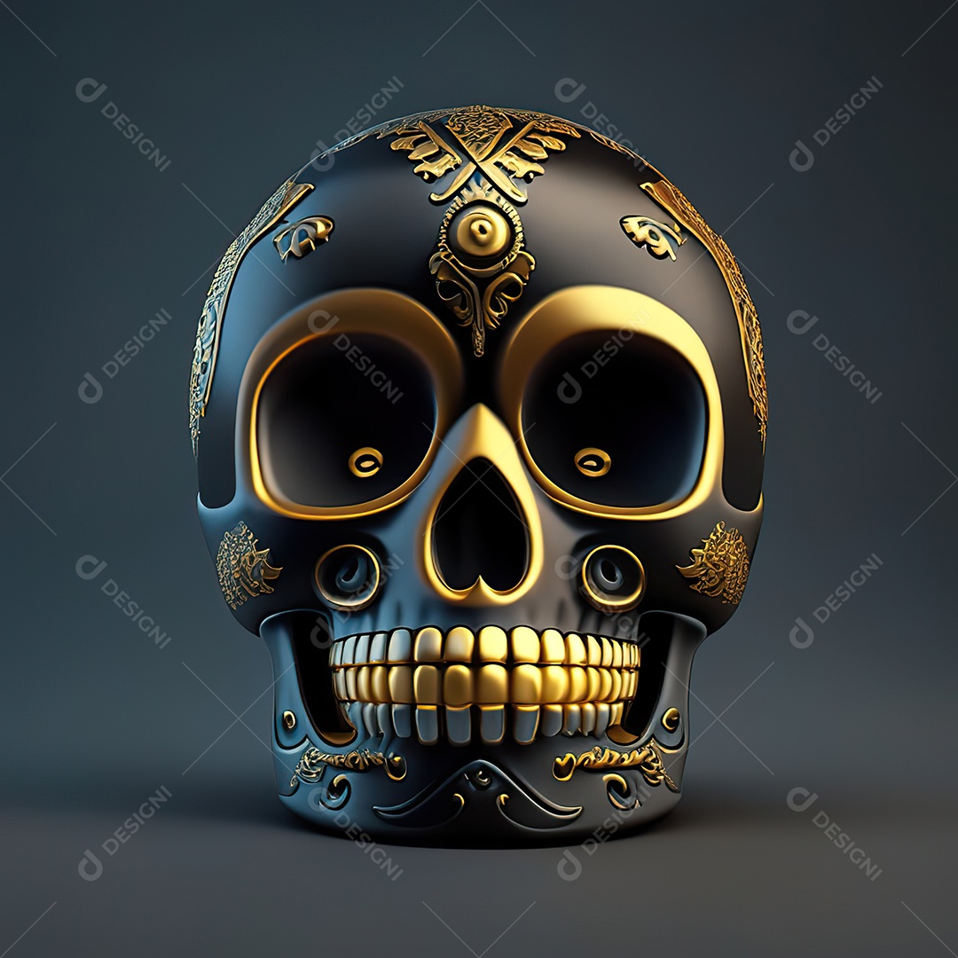 Caveira emoji engraçado altamente detalhado 8k